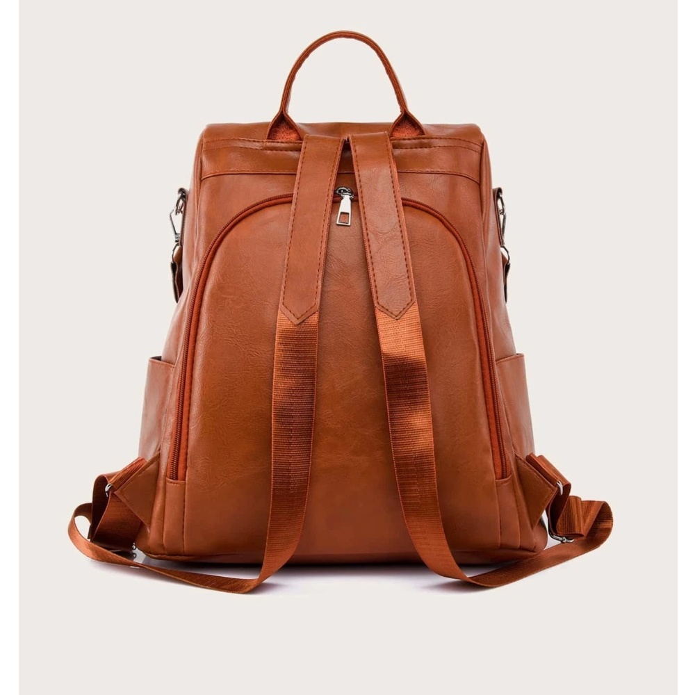 Luxe Vegan Leather Zipper Back pack - Picture 5 of 5